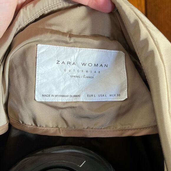 Zara beige rain coat size L - Picture 4 of 5